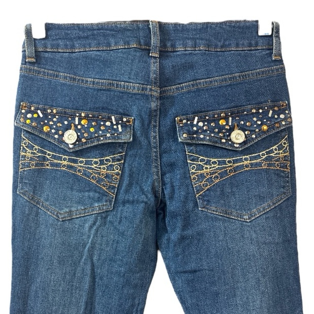 BDG Decorated Pockets Jeans Denim Wash Blue 25 Flare Hippie Boho Casual Western